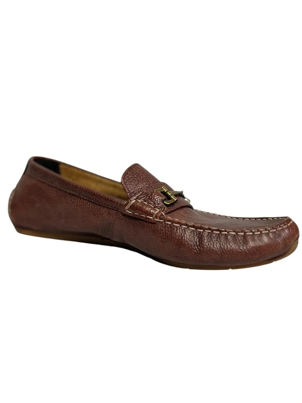 Cole Haan Somerset Link Bit Loafers Men’s 11.5M Brown Pebbled Leather Mocs